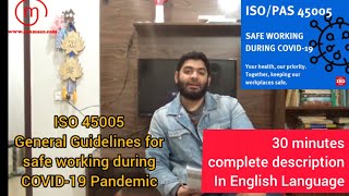 ISO 45005 - General Guidelines for safe working during COVID-19 Pandemic. (English Language)