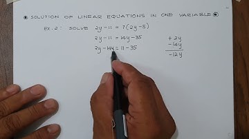 Solution of Linear Equations in One Variable
