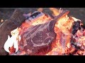 Wie du das ultimative Caveman Steak mit Beilage grillst ASMR am See  🔥🔥🔥