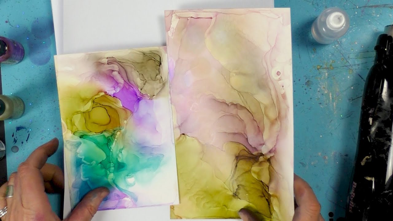 Alcohol ink, yupo paper and card tutorials 