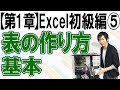 Excelで表の作り方の基本【第1章：Excel初級編⑤】