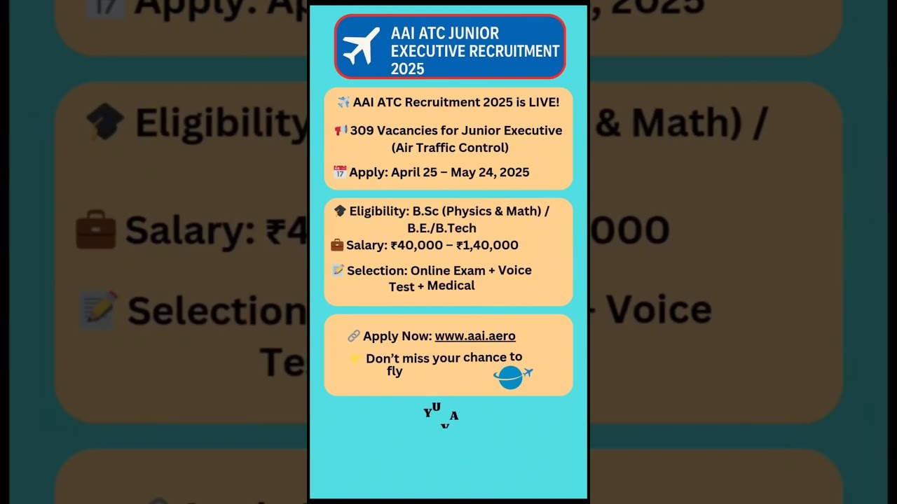 AAI ATC JUNIOR EXECUTIVE RECRUITMENT 2025!