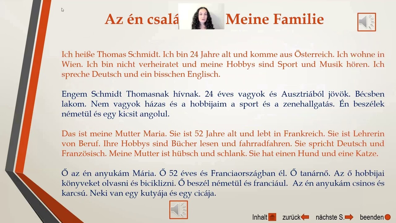 14.lecke Külső és belső tulajdonságok,az én családom(Äußere und innere Eigenschaften, meine Familie)