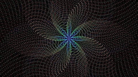 Spiraling particle swarm 4K Python animation.