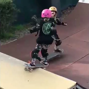 A cute video of Naz and Biggy fighting who goes on the skate ramp first #shorts