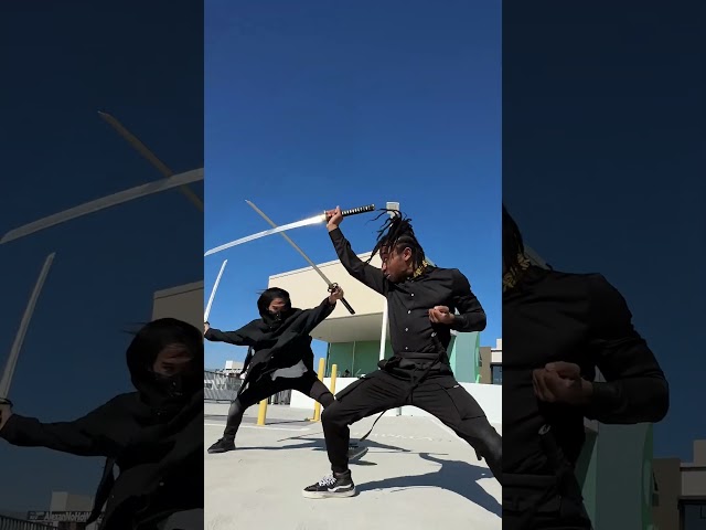 Fight Like Anime!｜Sword Fight Practice｜Toru x Fik-Shun Part 5 class=