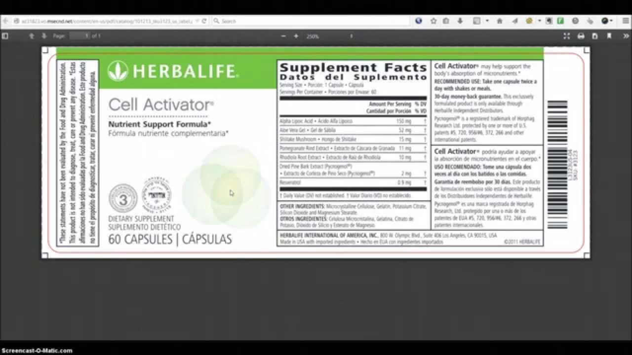 Herbalife Formula 3 Cell Activator Review With Bill W Herbalife