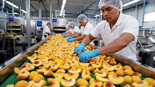 Inside a Modern Peach Processing Plant: From Farm to Canned Peaches (The whole process)