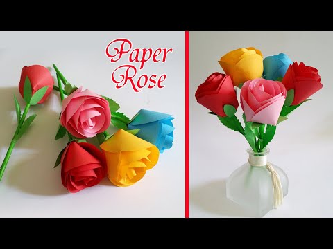 Cách làm hoa hồng bằng giấy A4 | How to Make Beautiful Paper Rose | Liam Channel