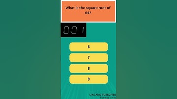 What is the square root of 64 #quiz #mindbendingquiz#shorts #maths #education  #challengeyourself