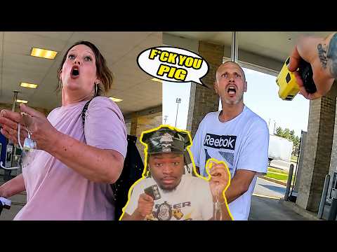 Karen Bonnie & Clyde Get Tased After Stealing From Walmart & Fighting The WRONG Cop