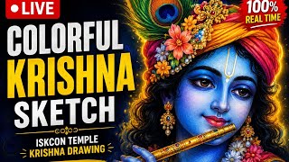 Colorful Lord Krishna Sketch Iskcon Krishna Drawing Speed Painting Mk Art Vlogs