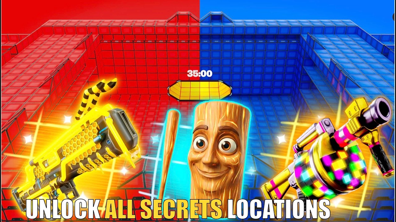 GOATED RED VS BLUE MAP FORTNITE - ALL SECRETS LOCATIONS PART 2