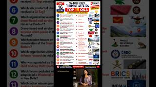 ⚡16 June 2026 CURRENT AFFAIRS 🎯 EXAM-ORIENTED TOP 15 QUESTIONS &amp; ANSWERS in 30 seconds🚀#ssc#shorts