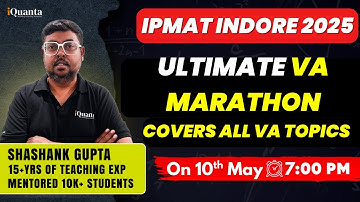 IPMAT Indore 2025 Ultimate VA Marathon | Covers All VA topics | Day 2