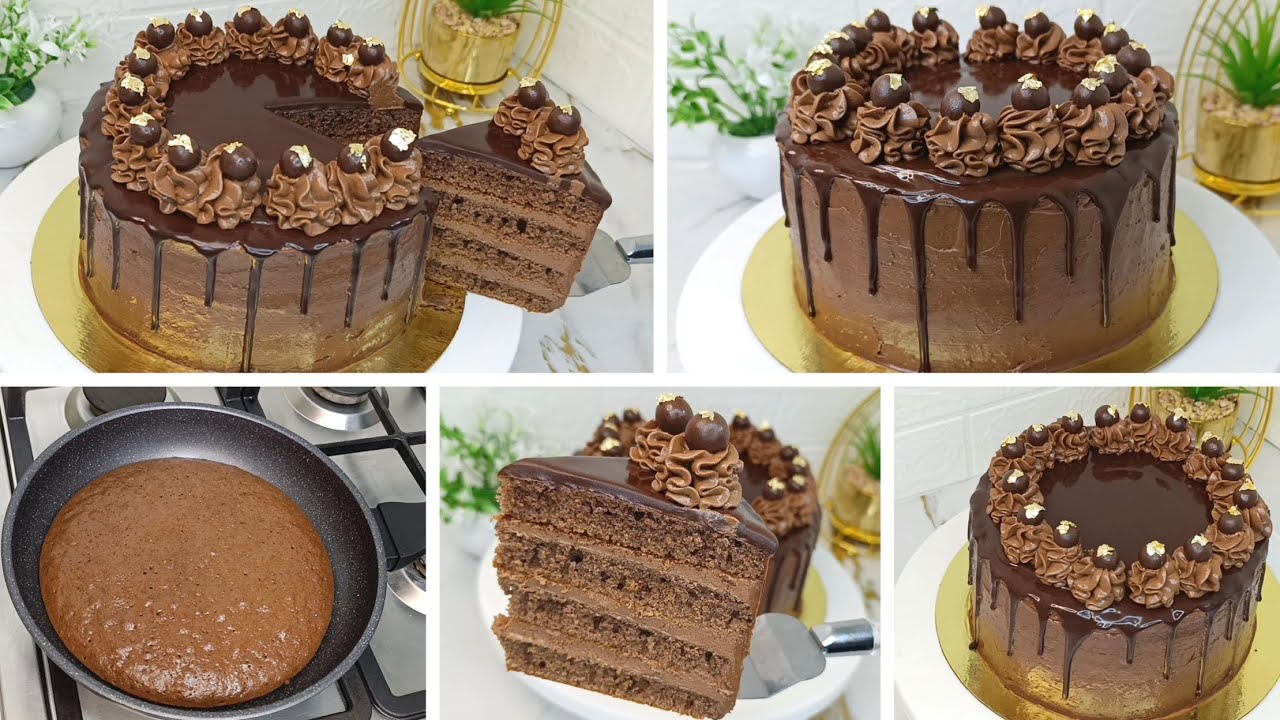 كيكة أو قاطو بالشكلاطة 🍫في المقلاة بدون فرن بطريقة ساهلة وناجحة gâteau au chocolat