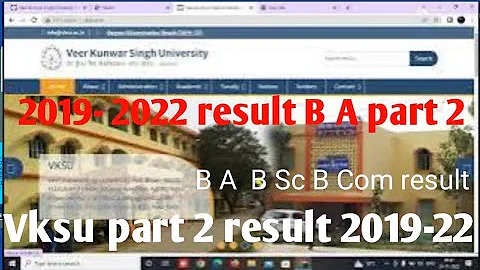 Vksu Part 2 result 2019-22 | B A part 2 result 2022 | Vksu B Sc B com result 2022