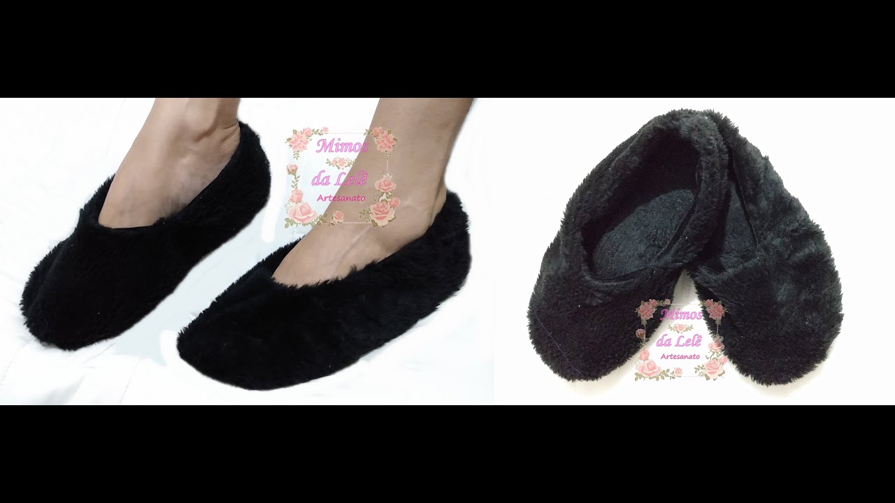 COMO FAZER PANTUFA FECHADA PELÚCIA, ESQUENTAR O PÉ. COSTURADA À MÃO OU NA MÁQUINA!☢️LEIA A DESCRIÇÃO