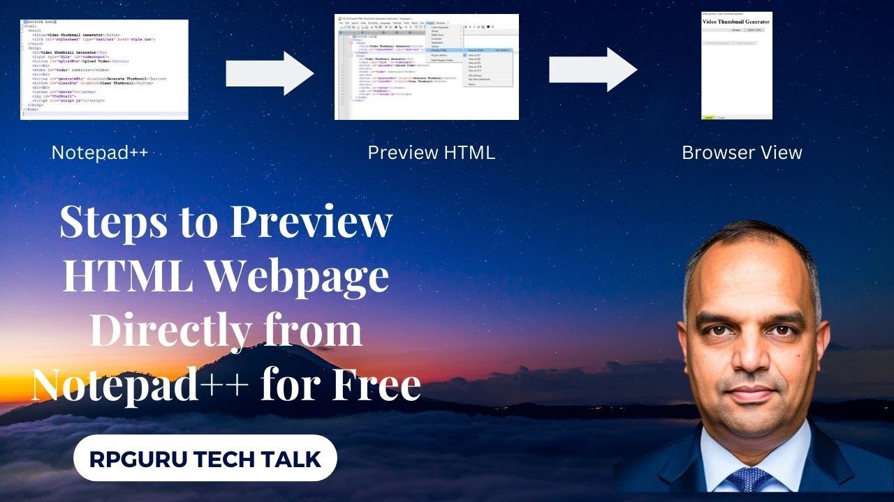 Steps to Preview HTML Webpage Directly from Notepad++ for Free - YouTube