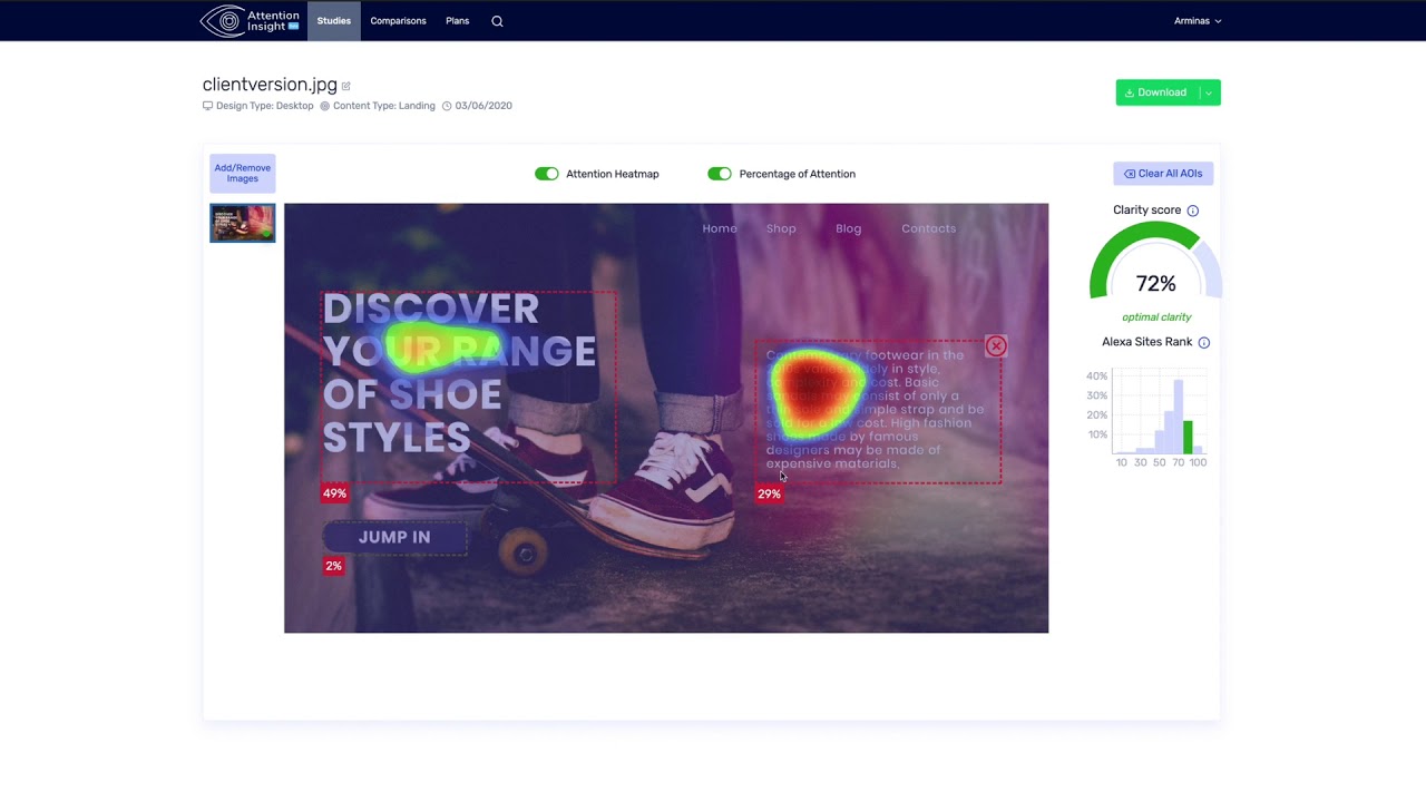 Test Your Design on Attention Insight App | Improve Your Design Clarity Score | AI