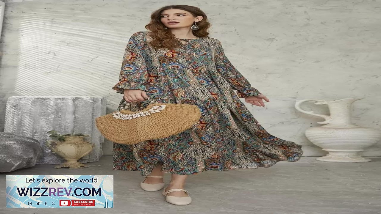 Платье-комбинезон с длинными рукавами, принтом Mulvari Allover, оборками на рукавах и оборкой по ...