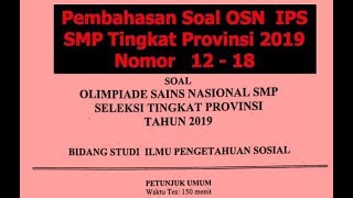 Pembahasan Soal OSN IPS SMP Tingkat Provinsi 2019 Nomor 12-18 Pembahasan Soal OSN IPS SMP Tingkat Provinsi 2019 Nomor 12-18