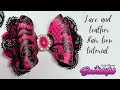 Lace and leather hair bow tutorial.How to make hair bows. DIY 🎀 laços de fita: