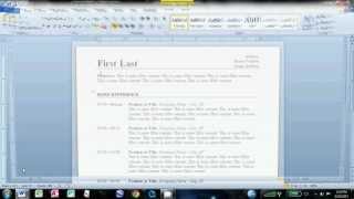 How to Make an Easy Resume in Microsoft Word