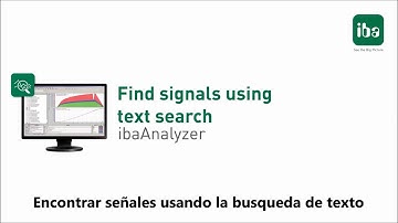ibaAnalyzer Buscar señales usando la busqueda de texto