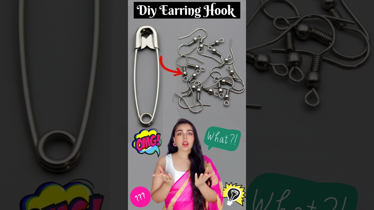 🤯 DIY Earring Hook 🤯| How to Make an Earring Hook with a Safety Pin | safety pin Art 