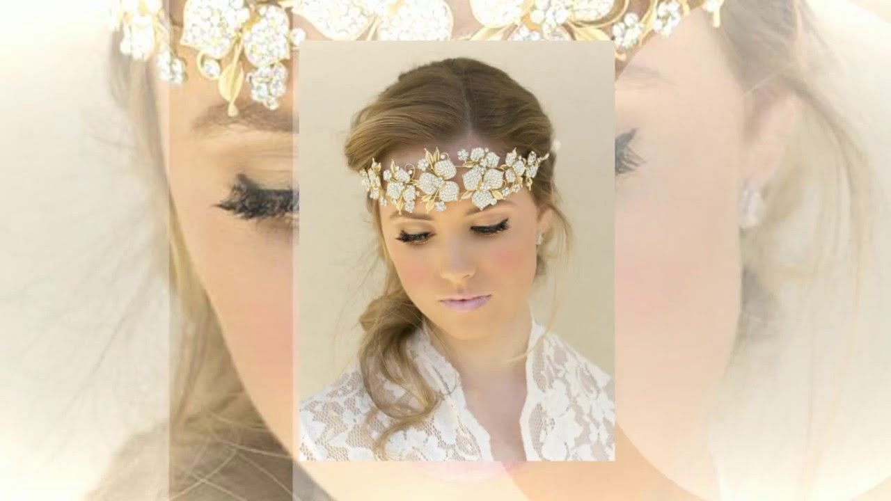 Glamorous Gold Rhinestone Bridal Head Piece - "Cheyanne"