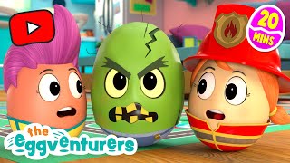 Zombie Eggs, Egg Dog & Firefighter Eggs | The Eggventurers Full Episodes Compilation