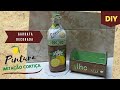 DIY: Como Fazer PINTURA IMITAÇÃO CORTIÇA | GARRAFA DECORADA RECICLADA | DECOUPAGEM COM GUARDANAPO 🍋🍋