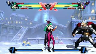 UMVC3 Morrigan combos off corner throw (forward and command grab)