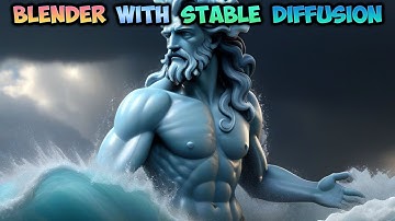 Blender with Stable Diffusion XL Tutorial - Poseidon - img2img