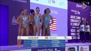 Artistic Swimming Olympic Qualifier. USA's most complex lift landing ever
