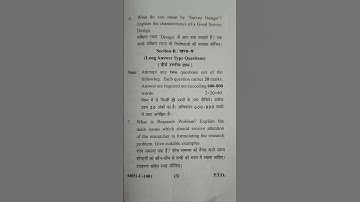 m.com 1 semester previous question paper 2024 | business research methodology | #mjpru #shorts