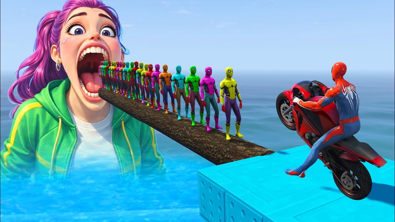 الرجل العنكبوت انقاذ باتمان Spider-Man Rescue batman vs iron man vs venom funny Game GTA 5 superhero