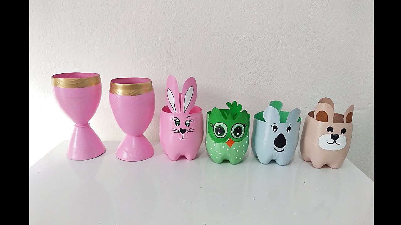 Vasos com garrafa pet