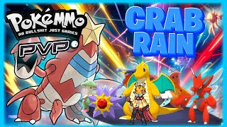 VOLCARONA vs RAIN CRAWDAUNT! Season 16+ Beginner Team Gameplay #9 PokeMMO PvP