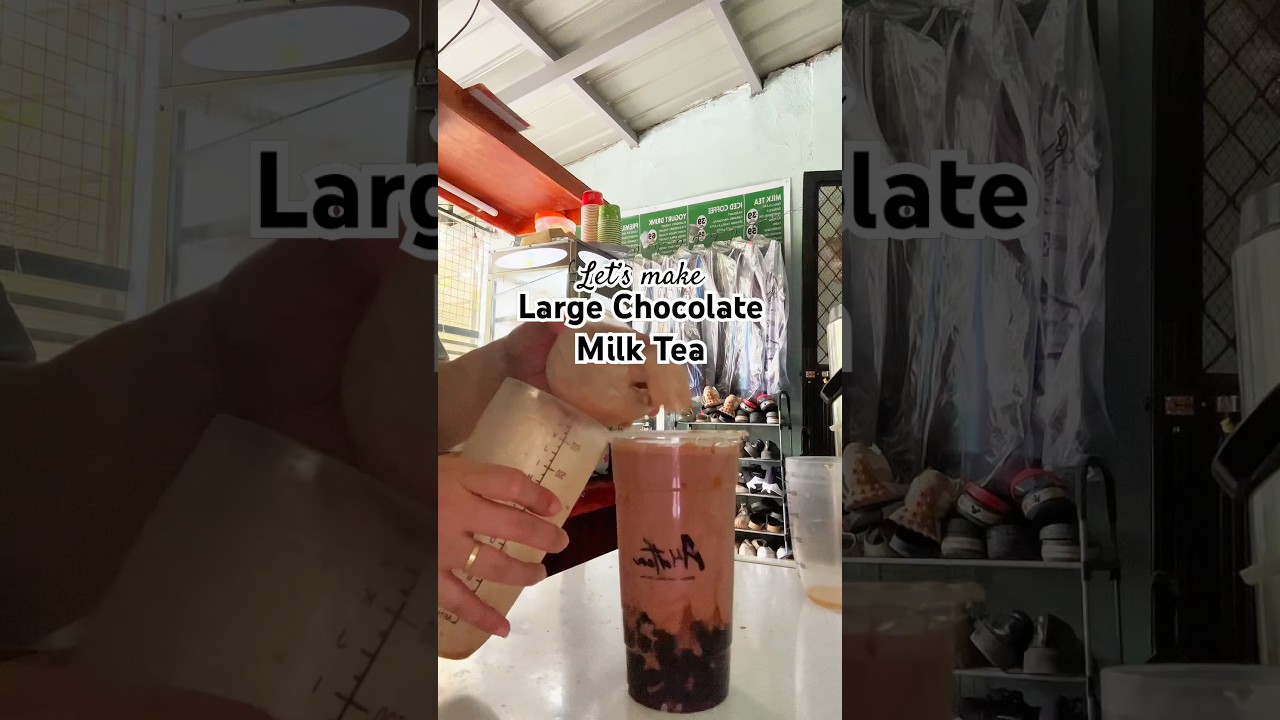 How to make Large Chocolate Milk Tea. Mura pero masarap😊😋🧋 