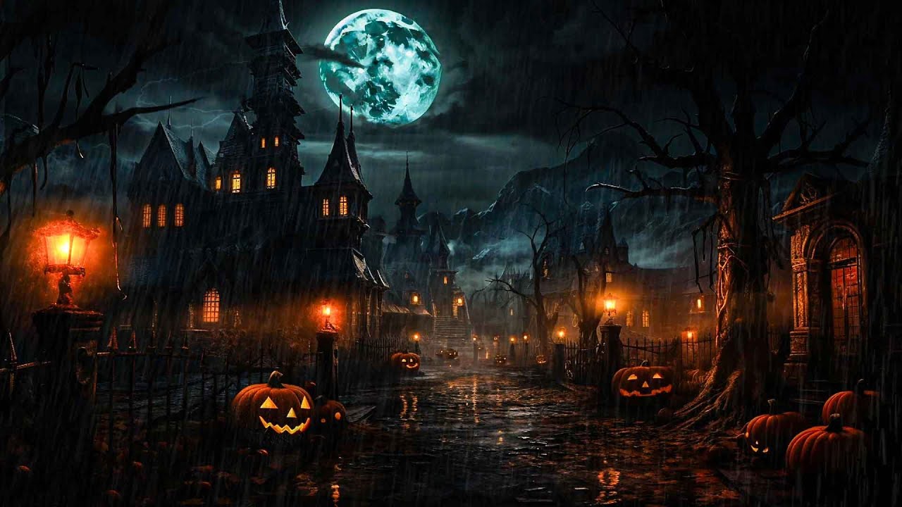 Spooky Halloween Village Ambience : Spooky Sounds, Rain And Thunder Sounds And Halloween Music ๐ Spooky Halloween Village Ambience : Spooky Sounds, Rain And Thunder Sounds And Halloween Music ๐