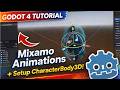Godot 3D character with multiple mixamo animations - Setup CharacterBody3D