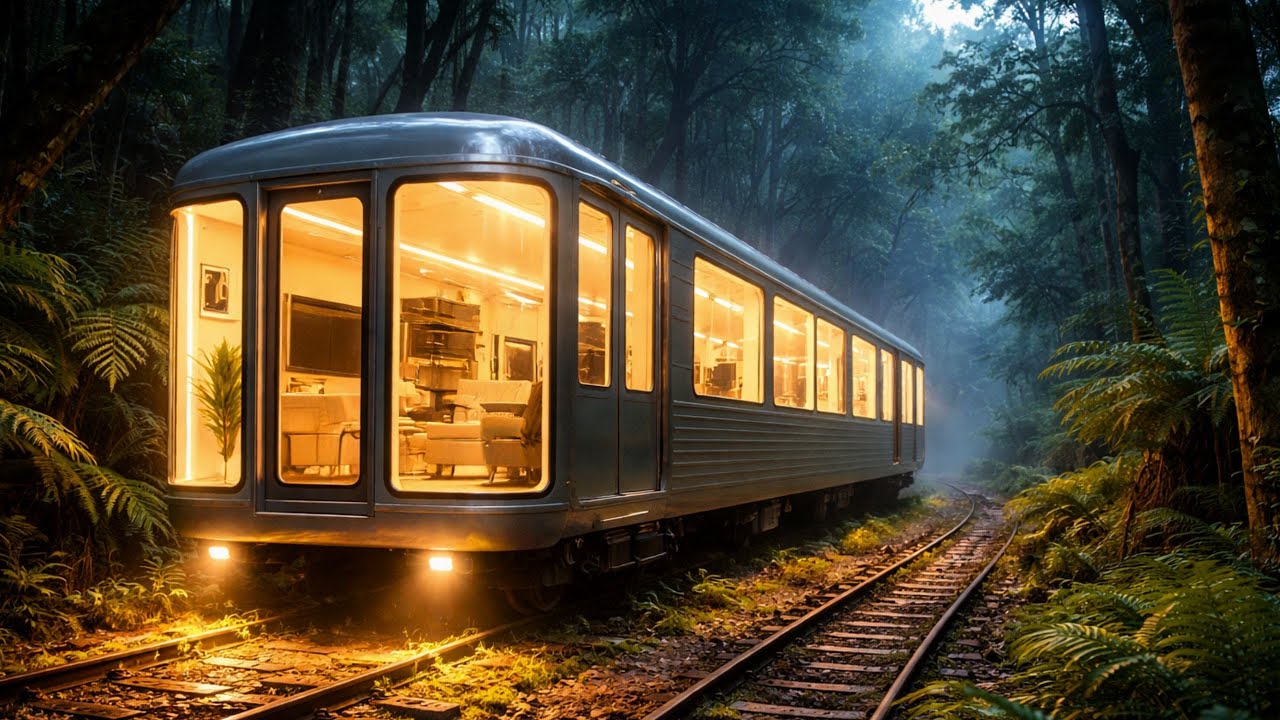 This Man Built a LUXURY Tiny House Inside an Abandoned Train | ASMR Build