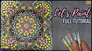 Metallic Pastels Mandala Dot Art Painting on Canvas Tutorial