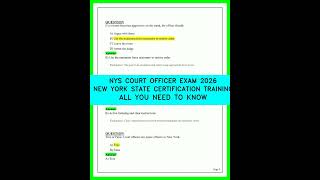 NYS Court Officer Exam 2026 New York State Certification Training And Recruitment Guide