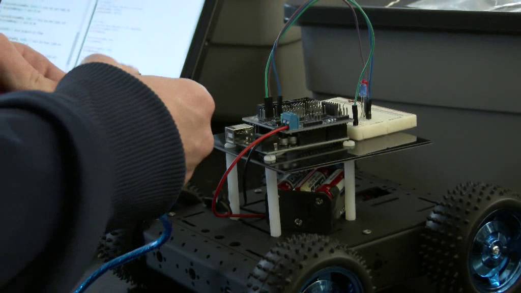 Benedictine High School Robotics class - LED lab - YouTube