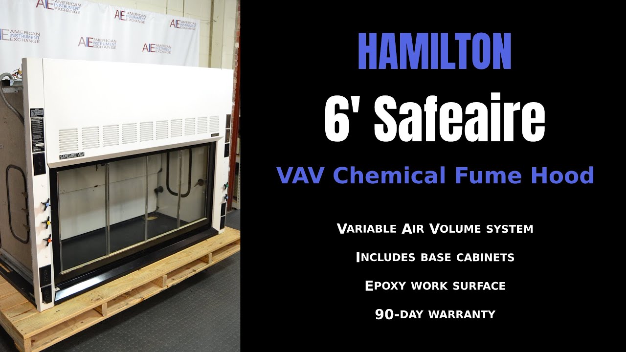 Hamilton Safeaire 6’ VAV Chemical Fume Hood (Item 2844H HOOD) YouTube