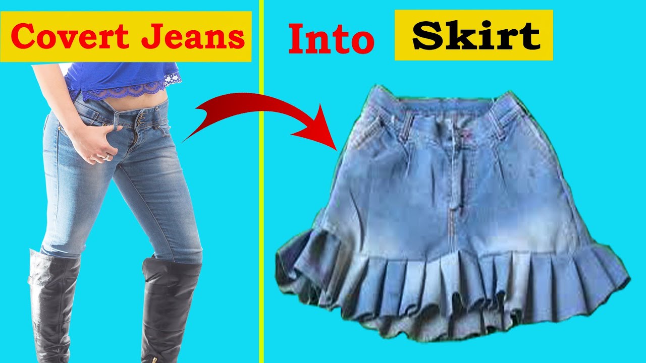 jeans ka skirt banana