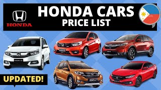 Honda Cars Price List In Philippines Brand New And Second Hand Updated Youtube